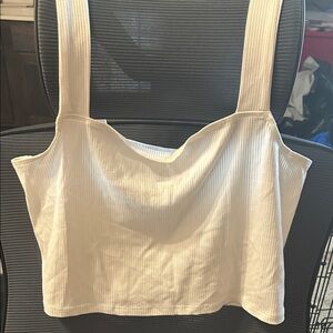 American Eagle Outfitters Cream Ribbed Camisole